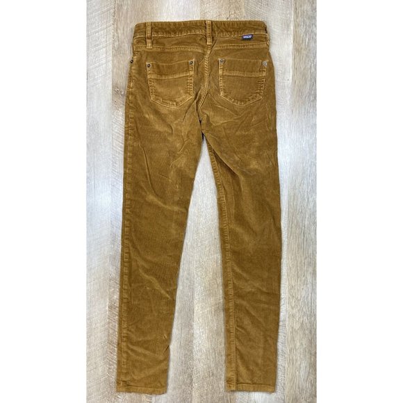 Patagonia Fitted Corduroy Low Rise Skinny Pants Womens 27x29.5 Brown Organic EUC - Picture 3 of 8
